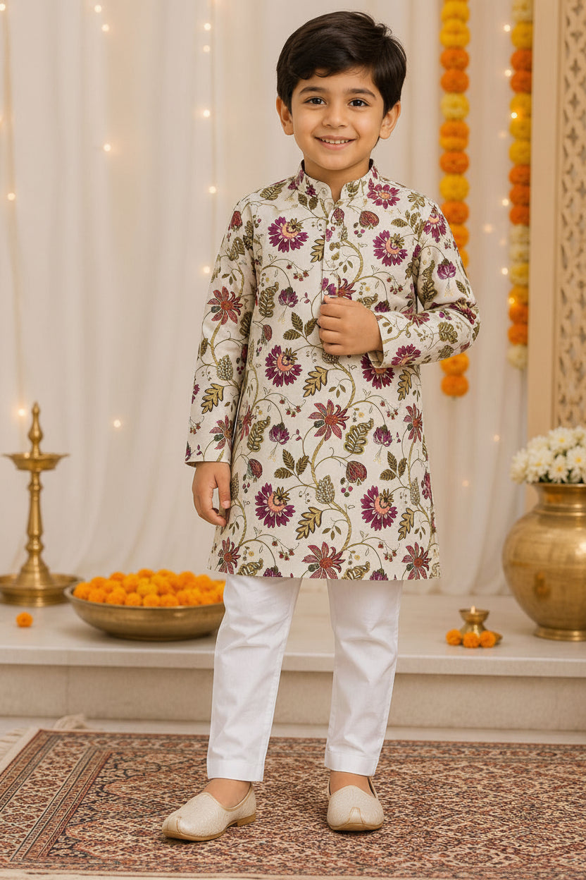 Festive wear ethnic Soft Cotton Kurta collection for kids