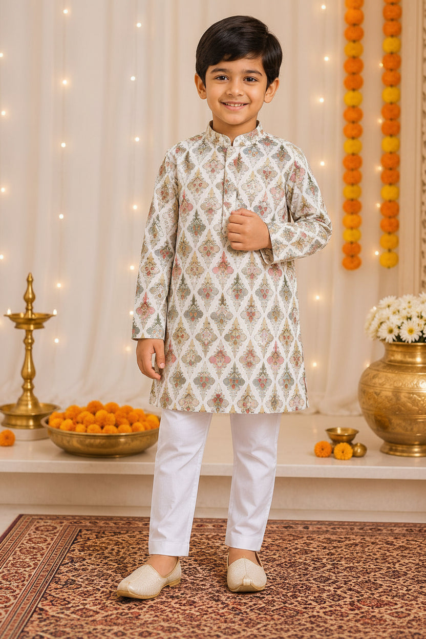 Festive wear ethnic Soft Cotton Kurta collection for kids