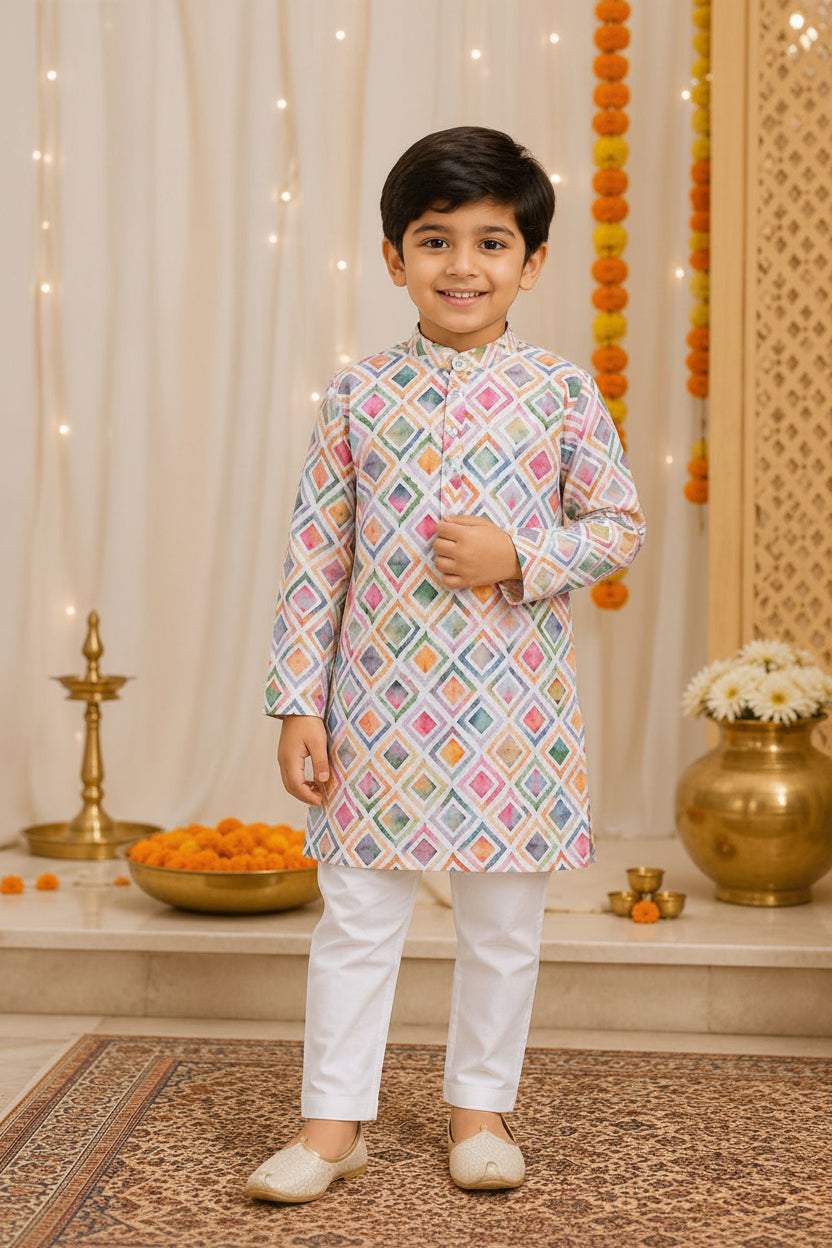 Festive wear ethnic Soft Cotton Kurta collection for kids