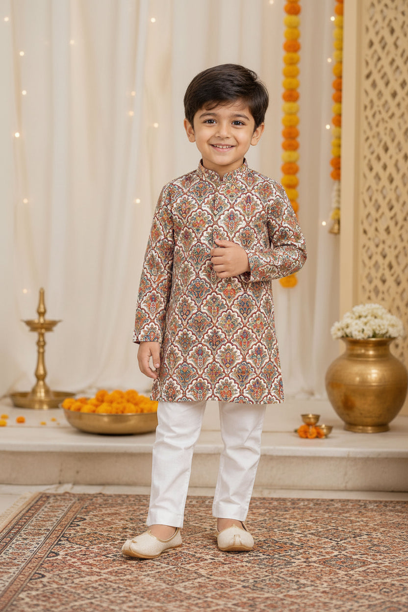 Festive wear ethnic Soft Cotton Kurta collection for kids