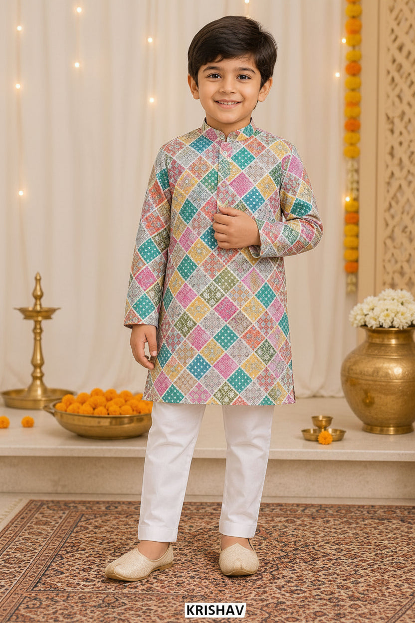 Festive wear ethnic Soft Cotton Kurta collection for kids