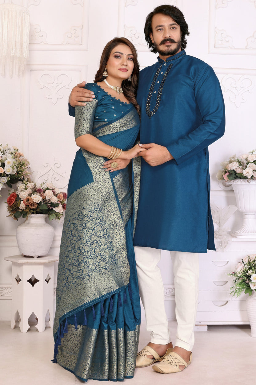 Kurta Saree Couple combo