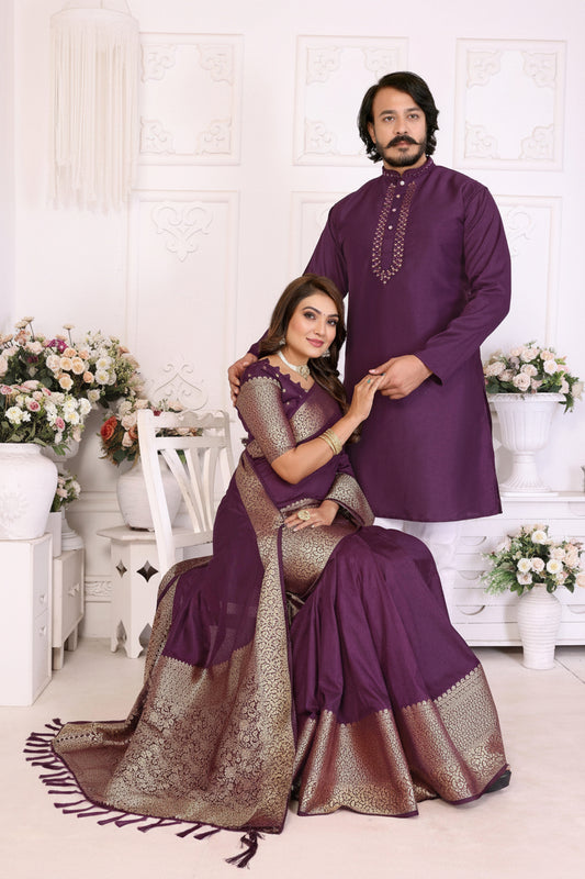 Kurta Saree Couple combo