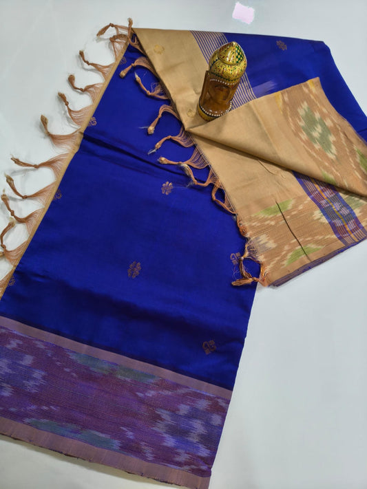 Mangalagiri Handloom Pattu Sarees with pochampally border and Small butta collection