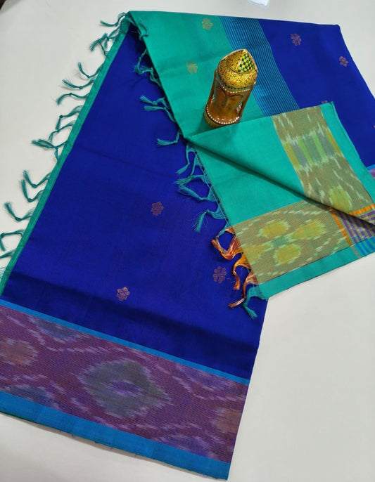Mangalagiri Handloom Pattu Sarees with pochampally border and Small butta collection