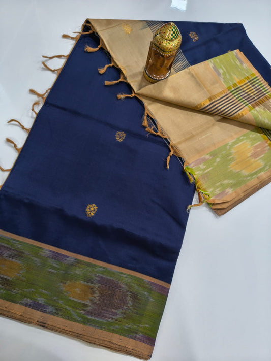 Mangalagiri Handloom Pattu Sarees with pochampally border and Small butta collection