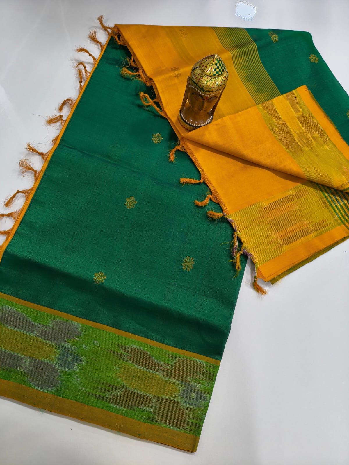 Mangalagiri Handloom Pattu Sarees with pochampally border and Small butta collection