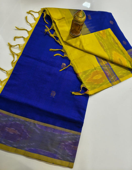 Mangalagiri Handloom Pattu Sarees with pochampally border and Small butta collection
