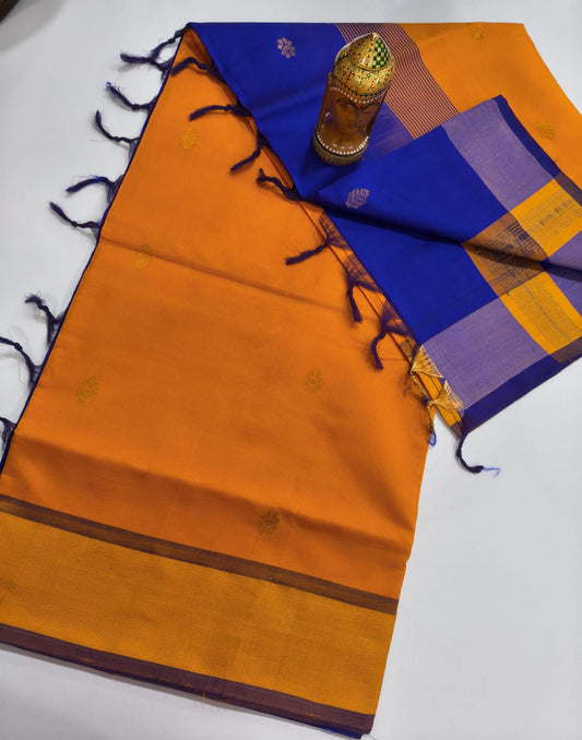 Mangalagiri Handloom Pattu Sarees with pochampally border and Small butta collection