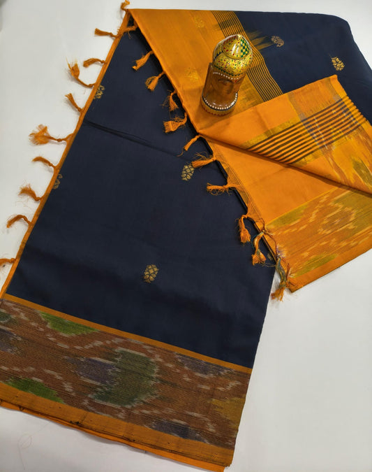 Mangalagiri Handloom Pattu Sarees with pochampally border and Small butta collection