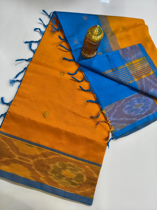 Mangalagiri Handloom Pattu Sarees with pochampally border and Small butta collection