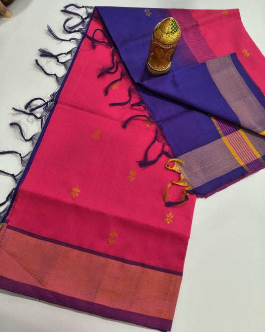 Mangalagiri Handloom Pattu Sarees with pochampally border and Small butta collection