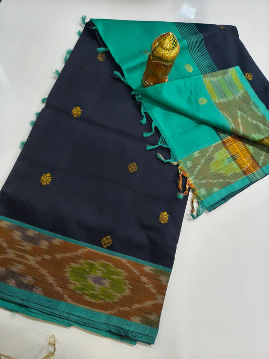 Mangalagiri Handloom Pattu Sarees with pochampally border and Small butta collection