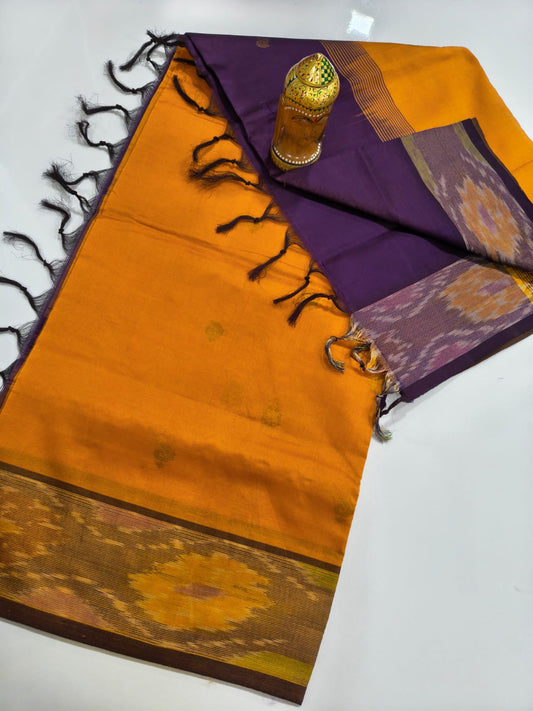 Mangalagiri Handloom Pattu Sarees with pochampally border and Small butta collection