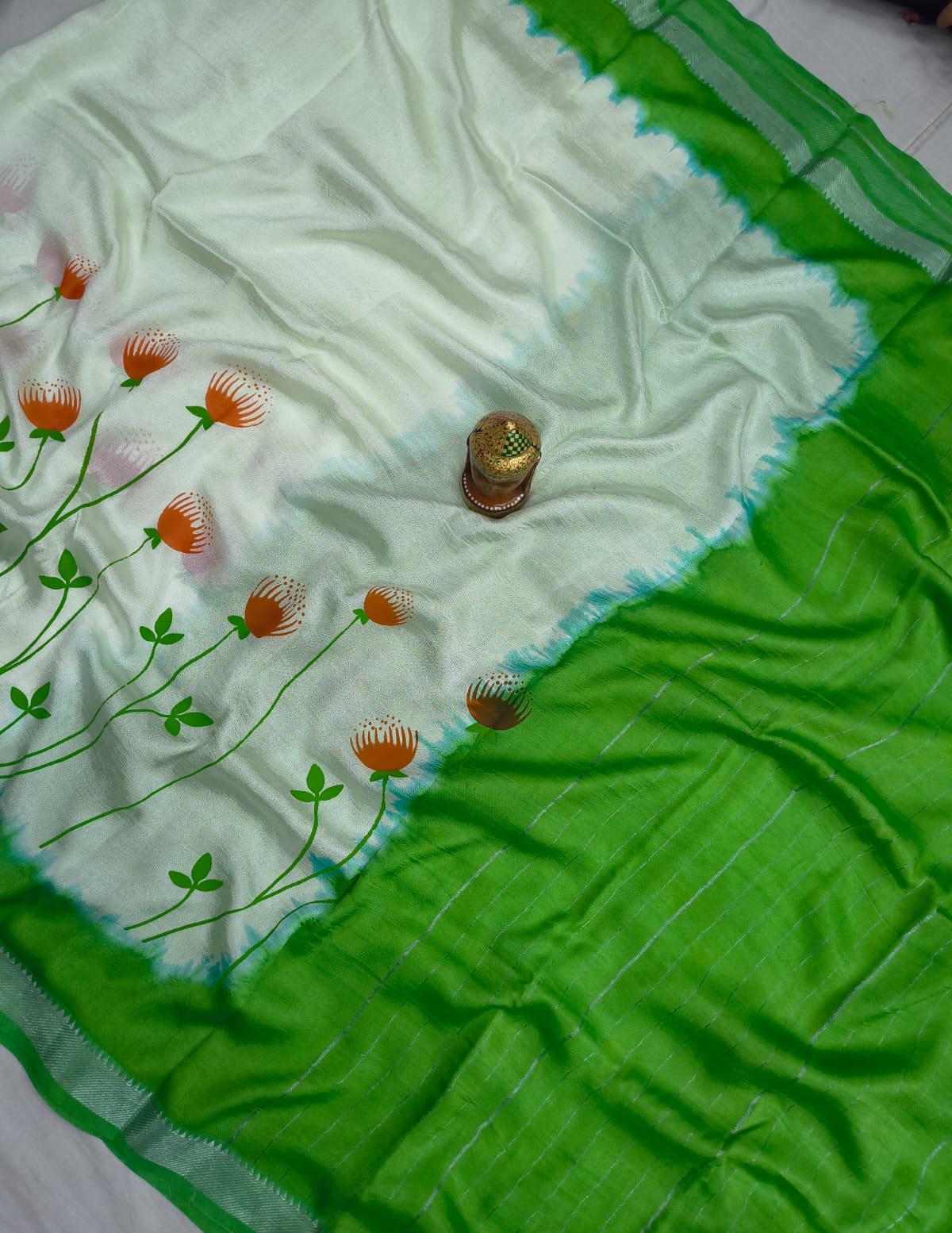Mangalagiri Cotton Silk Sarees with Dye Print collection