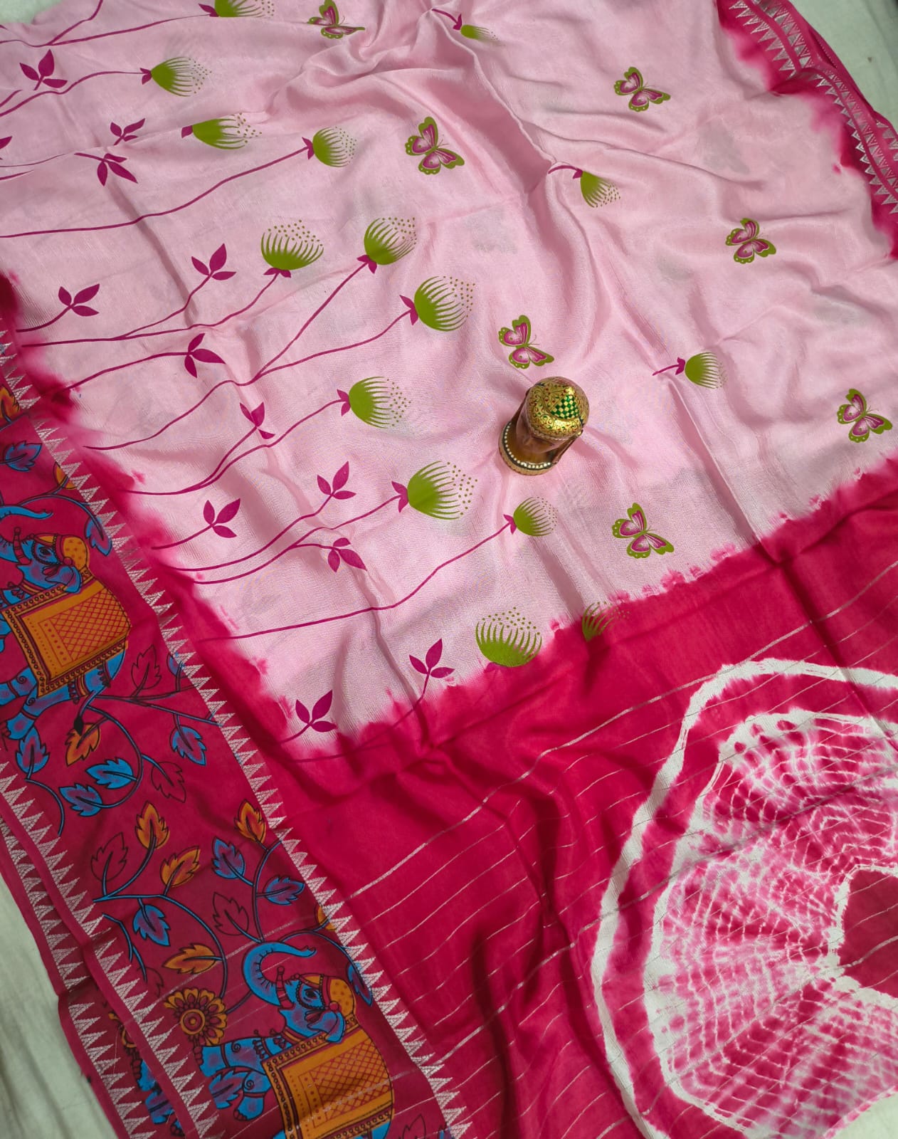Mangalagiri Cotton Silk Sarees with Dye Print collection