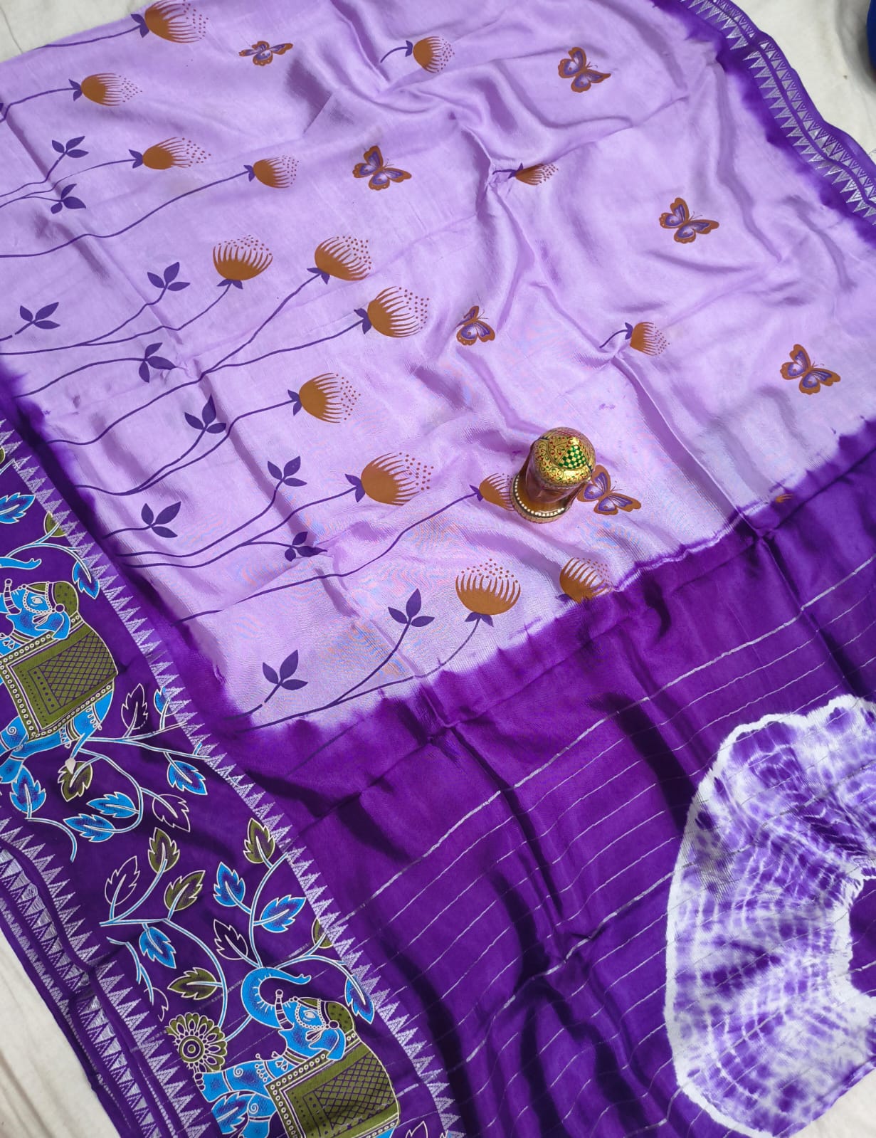 Mangalagiri Cotton Silk Sarees with Dye Print collection