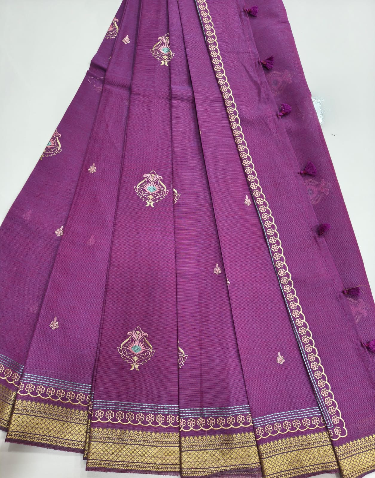 Mangalagiri Cotton Sarees with Embroidery work collection