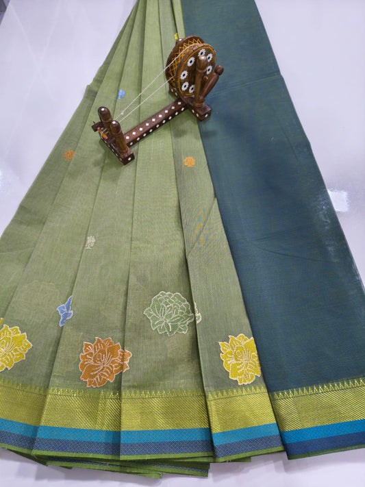Mangalagiri Cotton Sarees with Embroidery work design collection