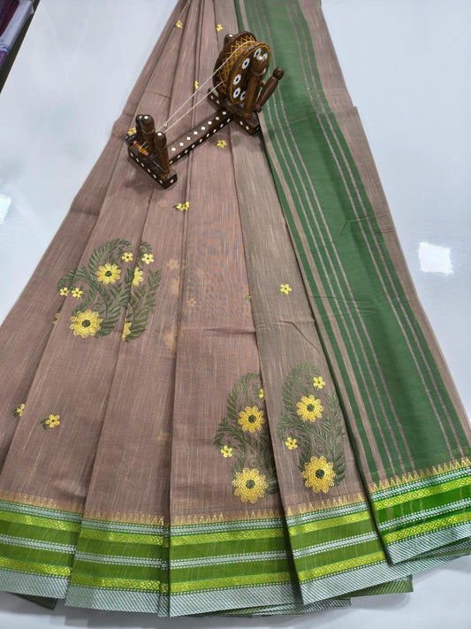 Mangalagiri Cotton Sarees with Embroidery work design collection