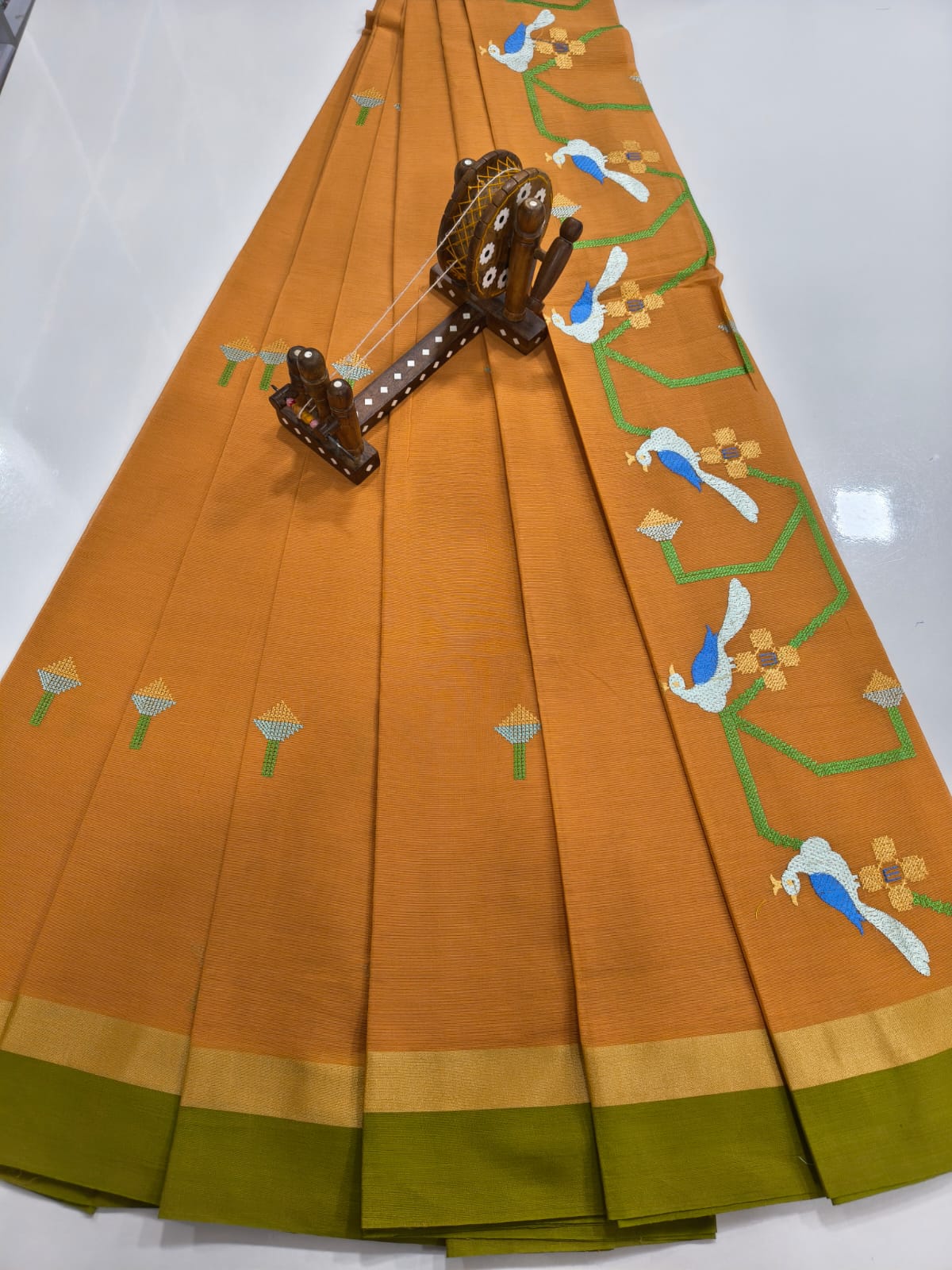 Mangalagiri Cotton Sarees with Embroidery work design collection