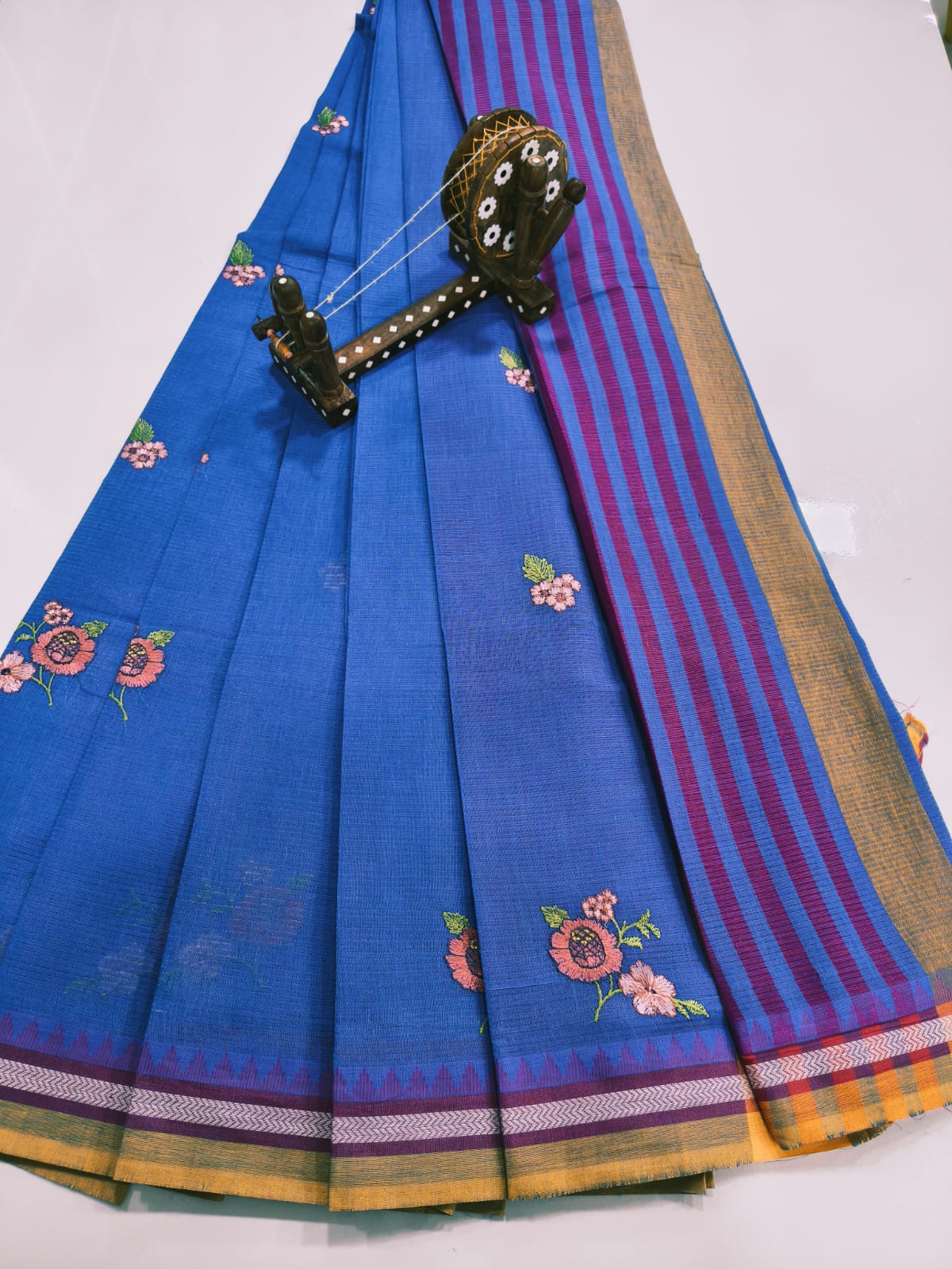 Mangalagiri Cotton Sarees with Embroidery work design collection