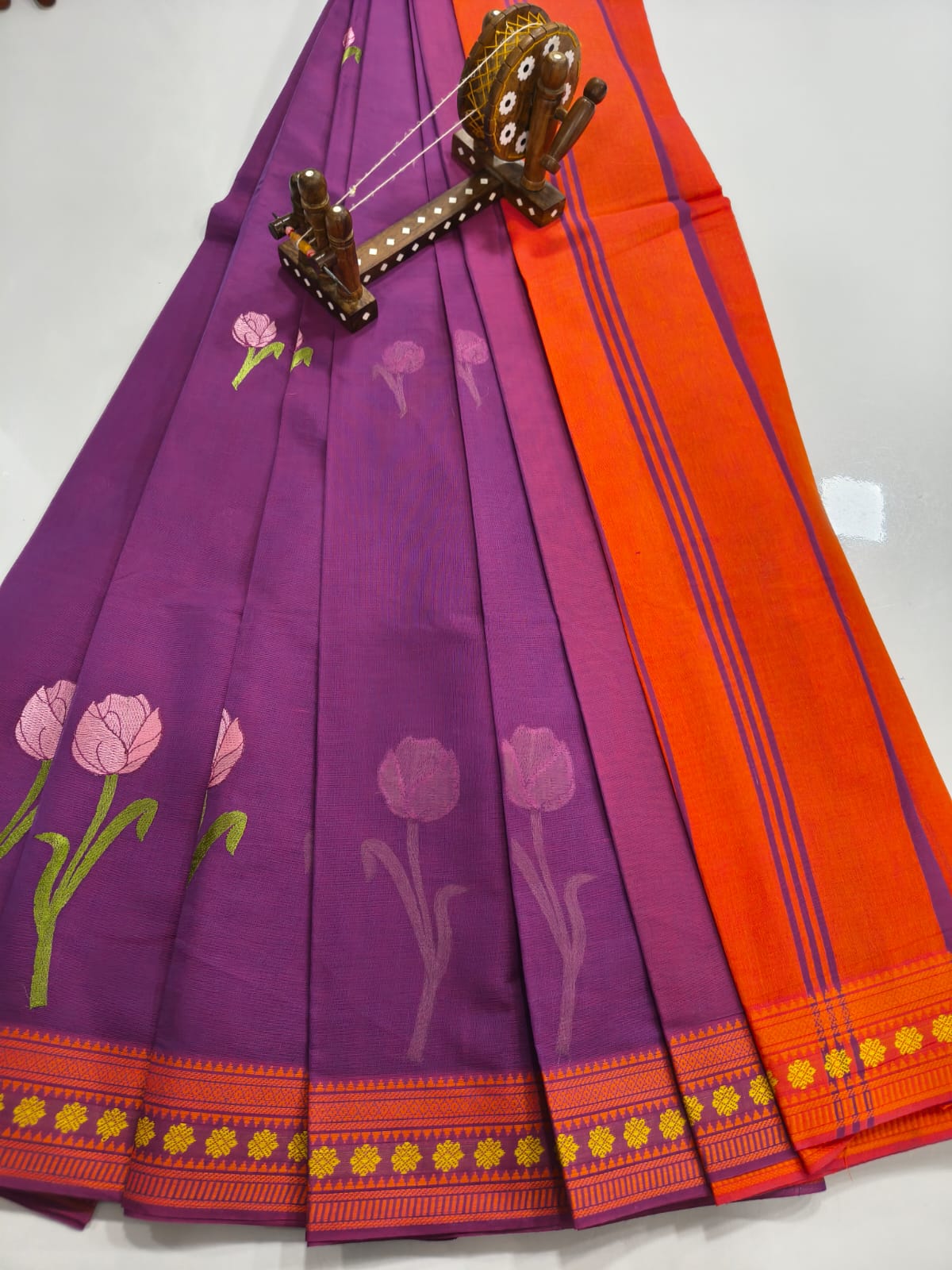 Mangalagiri Cotton Sarees with Embroidery work design collection