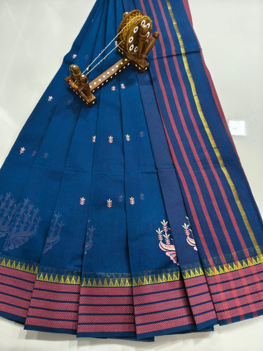 Mangalagiri Cotton Sarees with Embroidery work design collection