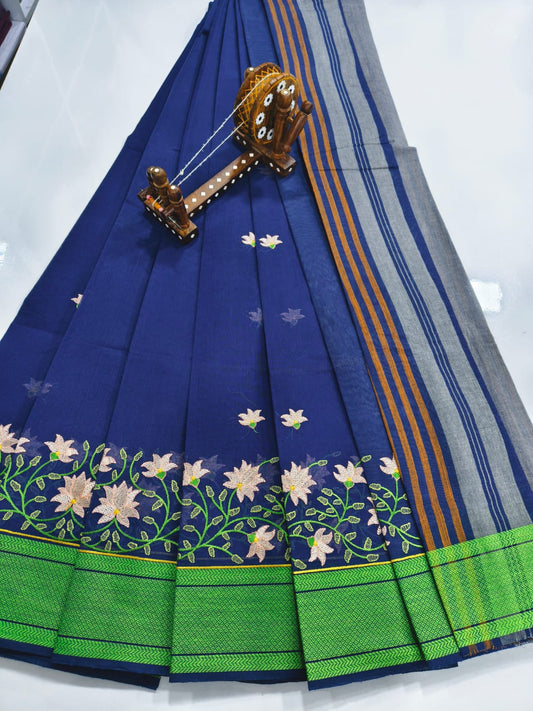 Mangalagiri Cotton Sarees with Embroidery work design collection
