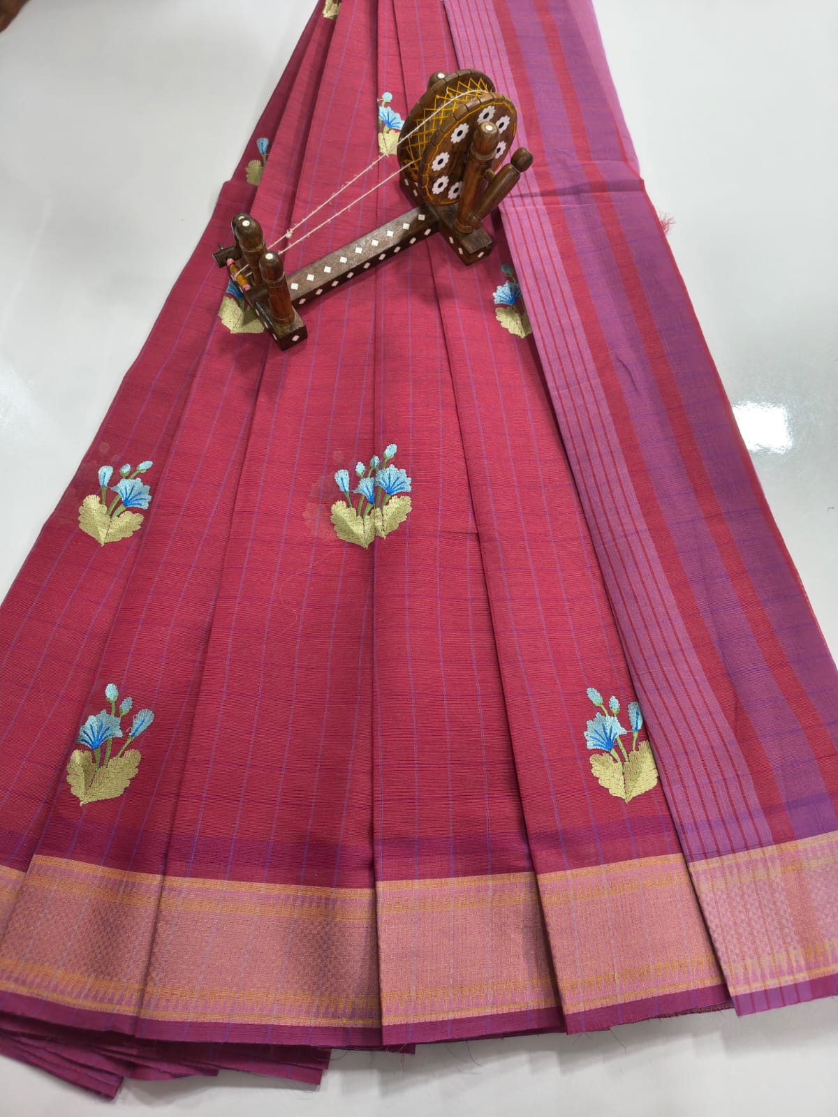 Mangalagiri Cotton Sarees with Embroidery work design collection