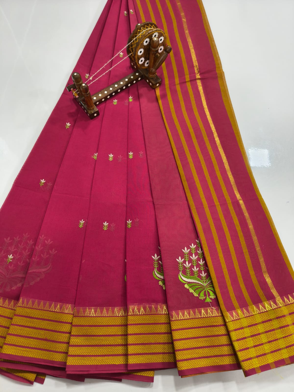 Mangalagiri Cotton Sarees with Embroidery work design collection
