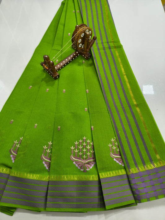 Mangalagiri Cotton Sarees with Embroidery work design collection