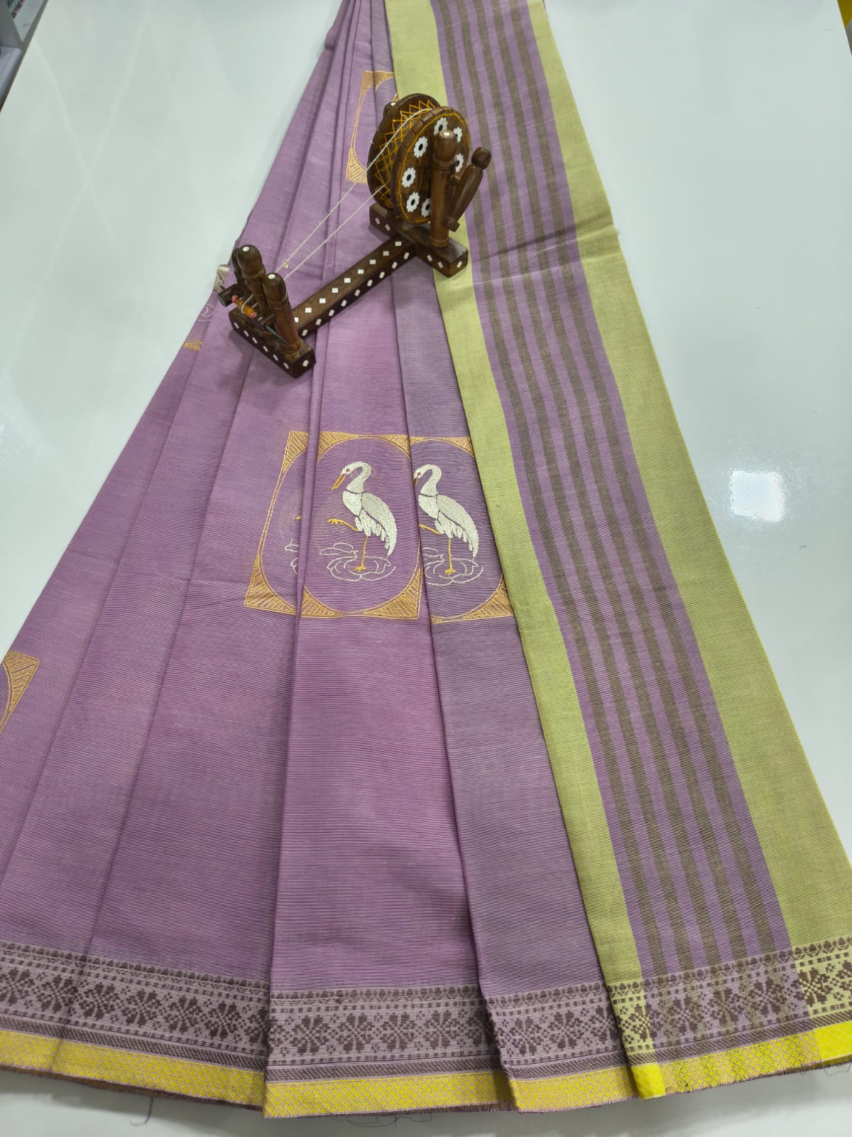 Mangalagiri Cotton Sarees with Embroidery work design collection
