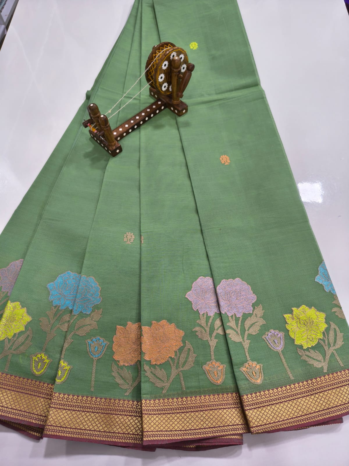 Mangalagiri Cotton Sarees with Embroidery work design collection