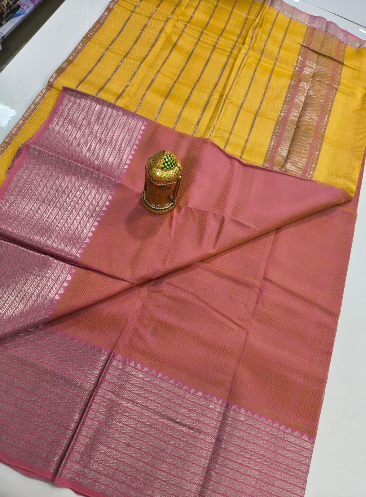 Mangalagiri Handloom Pattu Sarees with Rudraksha border collection