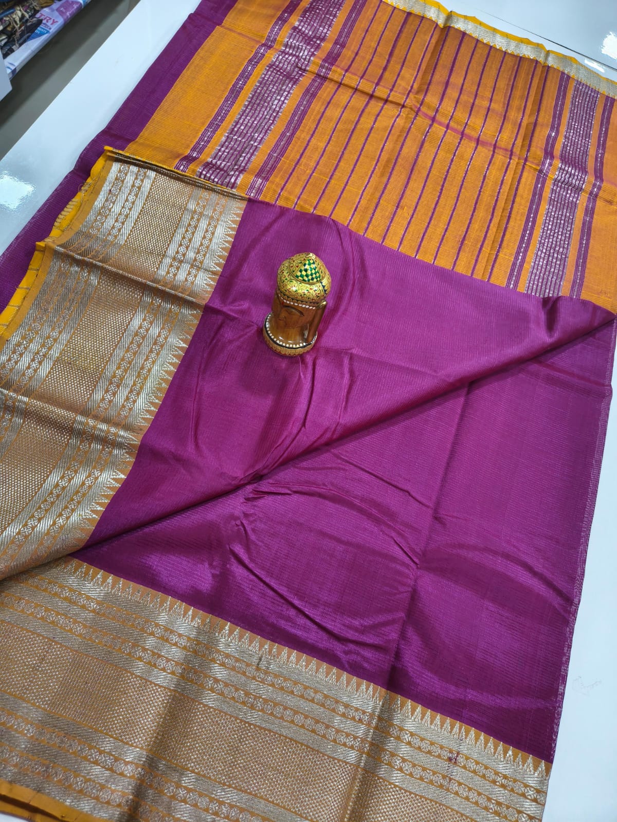 Mangalagiri Handloom Pattu Sarees with Rudraksha border collection