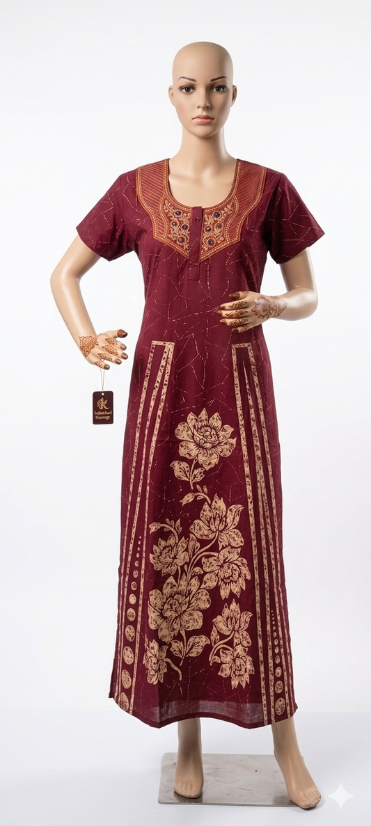 Printed Cotton Nightdress (Pack of 2)