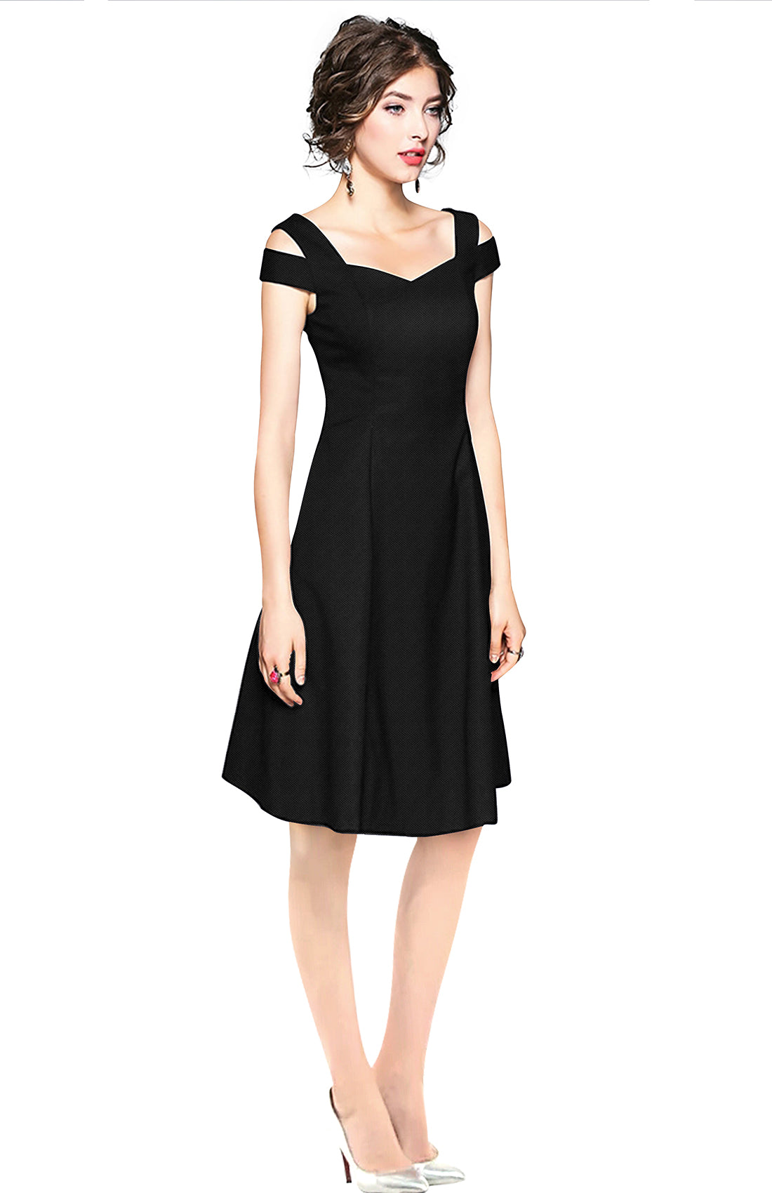 Western Wear Dress Polyster Black Solid Np D 201 Black