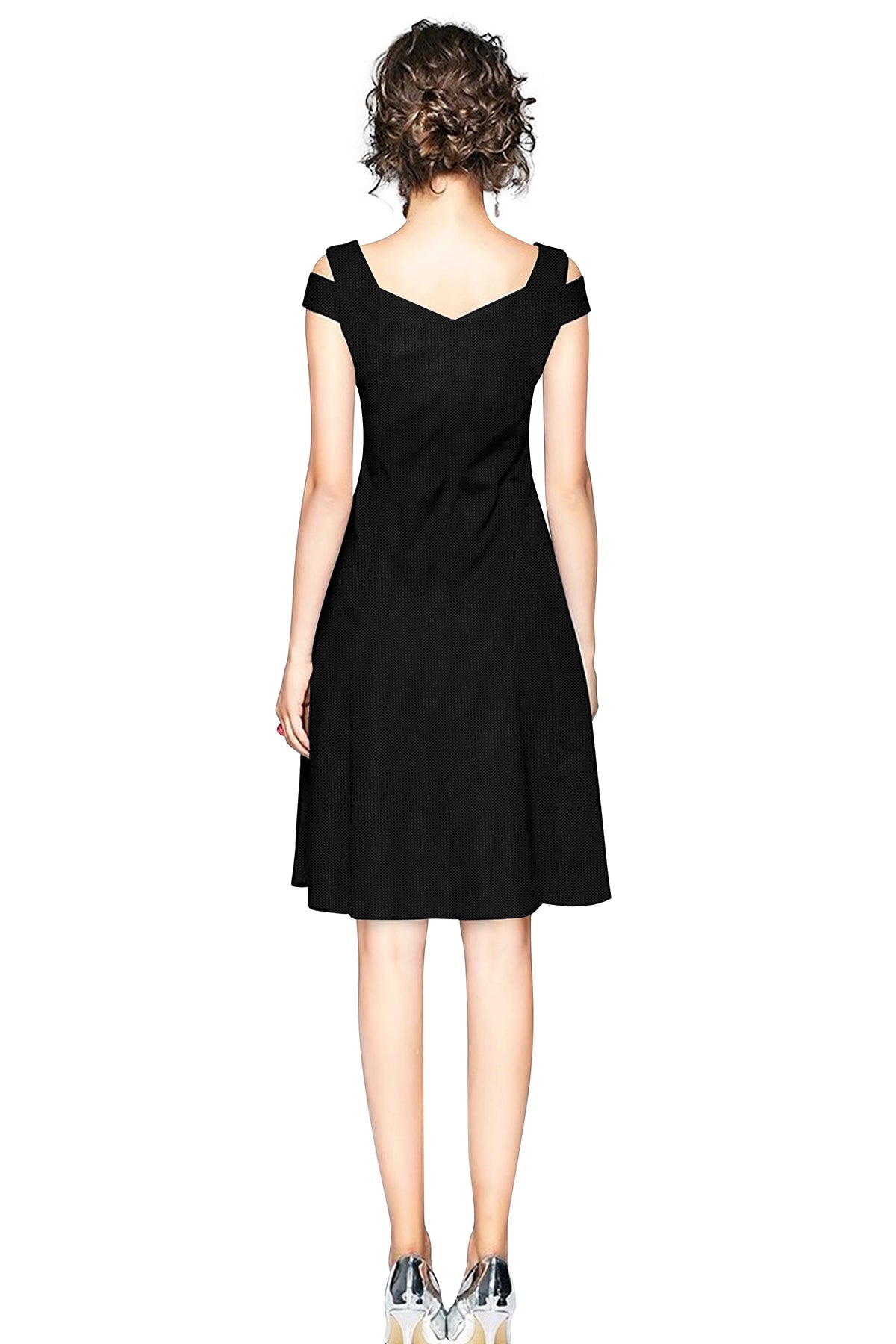 Western Wear Dress Polyster Black Solid Np D 201 Black