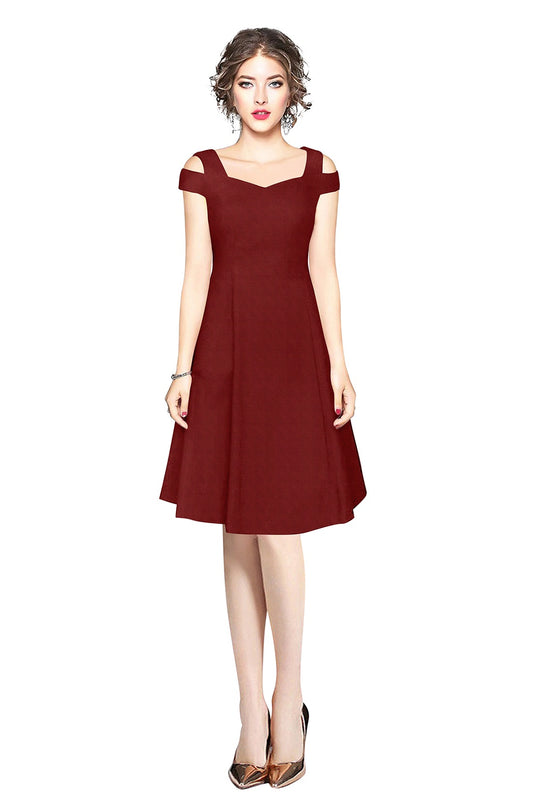 Western Wear Dress Polyster Maroon Solid Np D 202 Maroon
