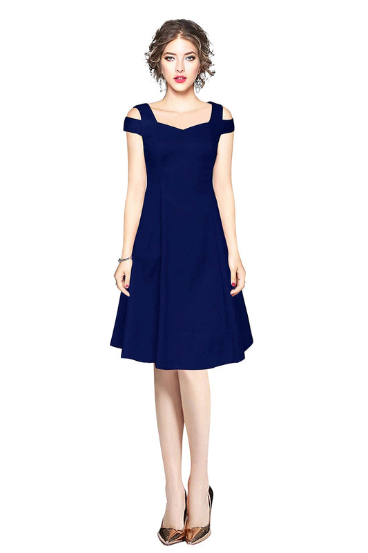 Western Wear Dress Polyster Blue Solid Np D 203 Blue