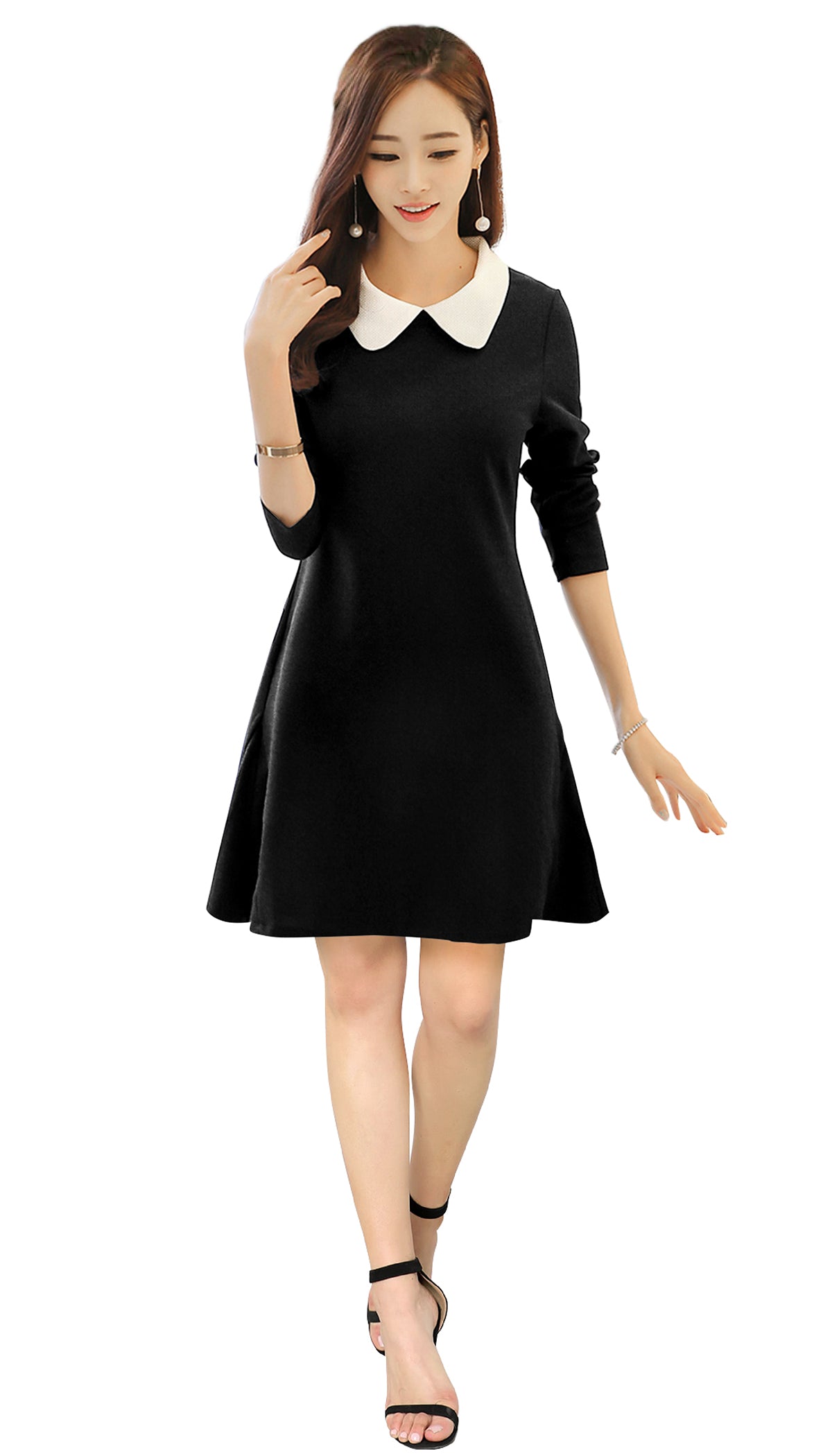 Western Wear Dress Polyster Black Solid Np D 41 Black
