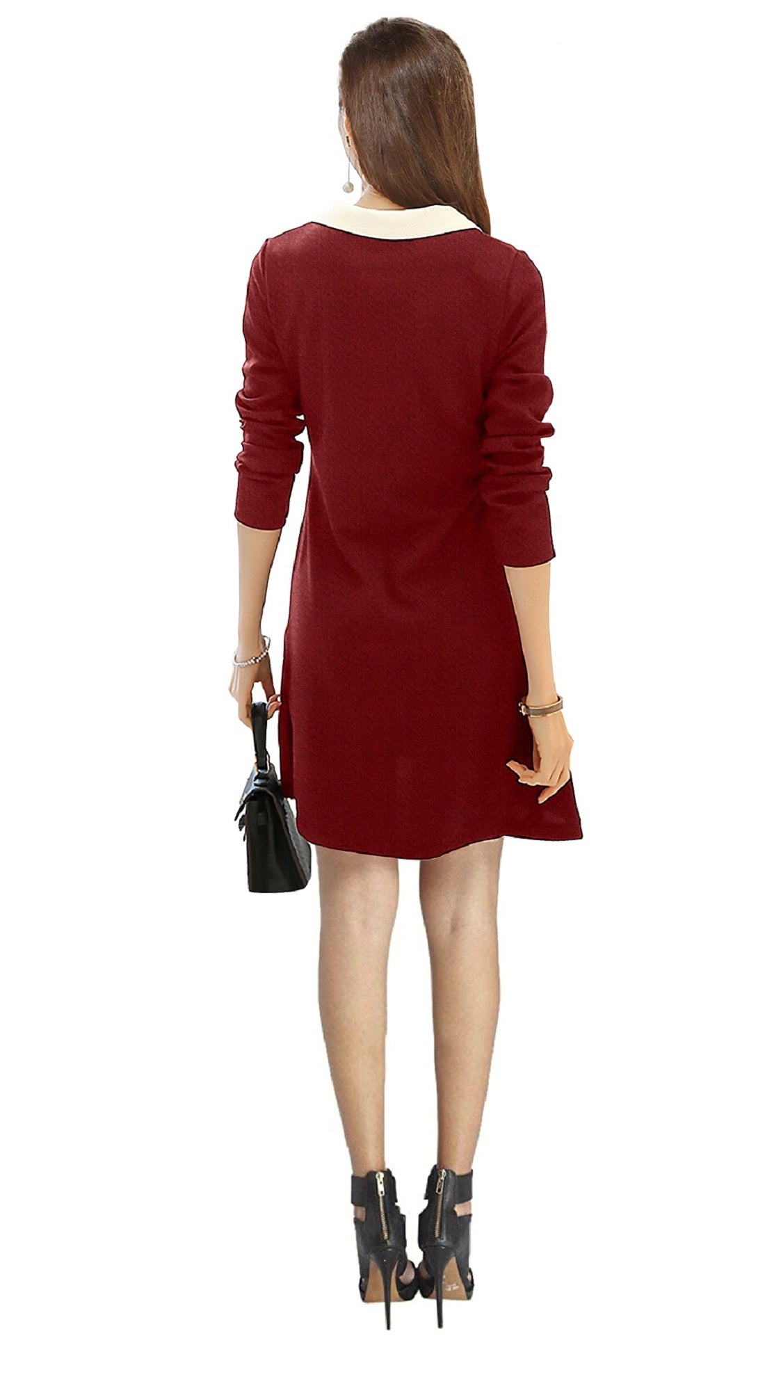 Western Wear Dress Polyster Maroon Solid Np D 42 Maroon
