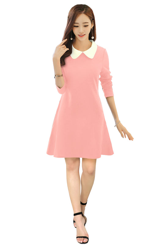 Western Wear Dress Polyster Peach Solid Np D 46 Peach
