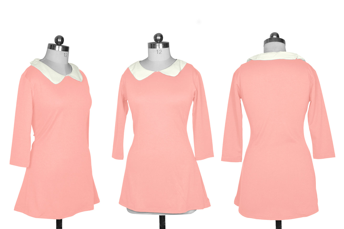 Western Wear Dress Polyster Peach Solid Np D 46 Peach