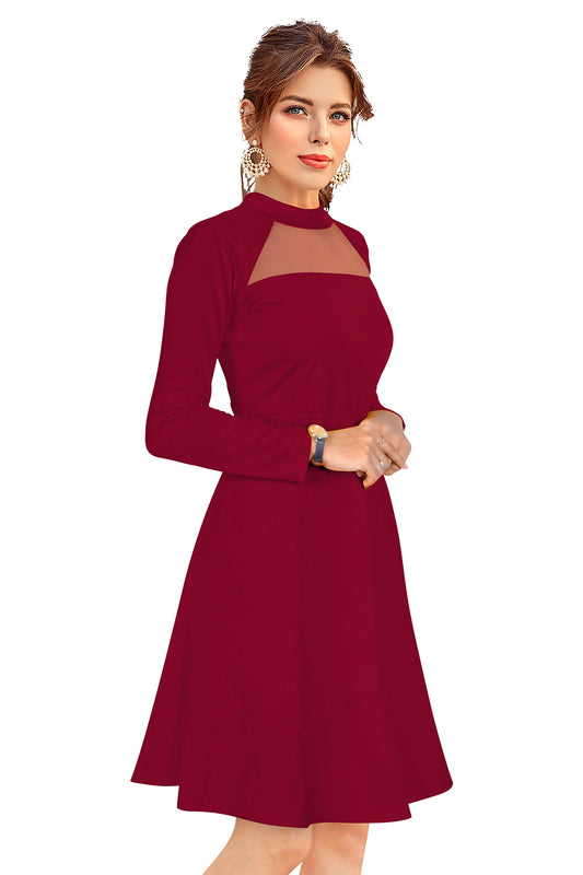 Western Wear Dress  Knitting Maroon Solid Np D 582 Maroon