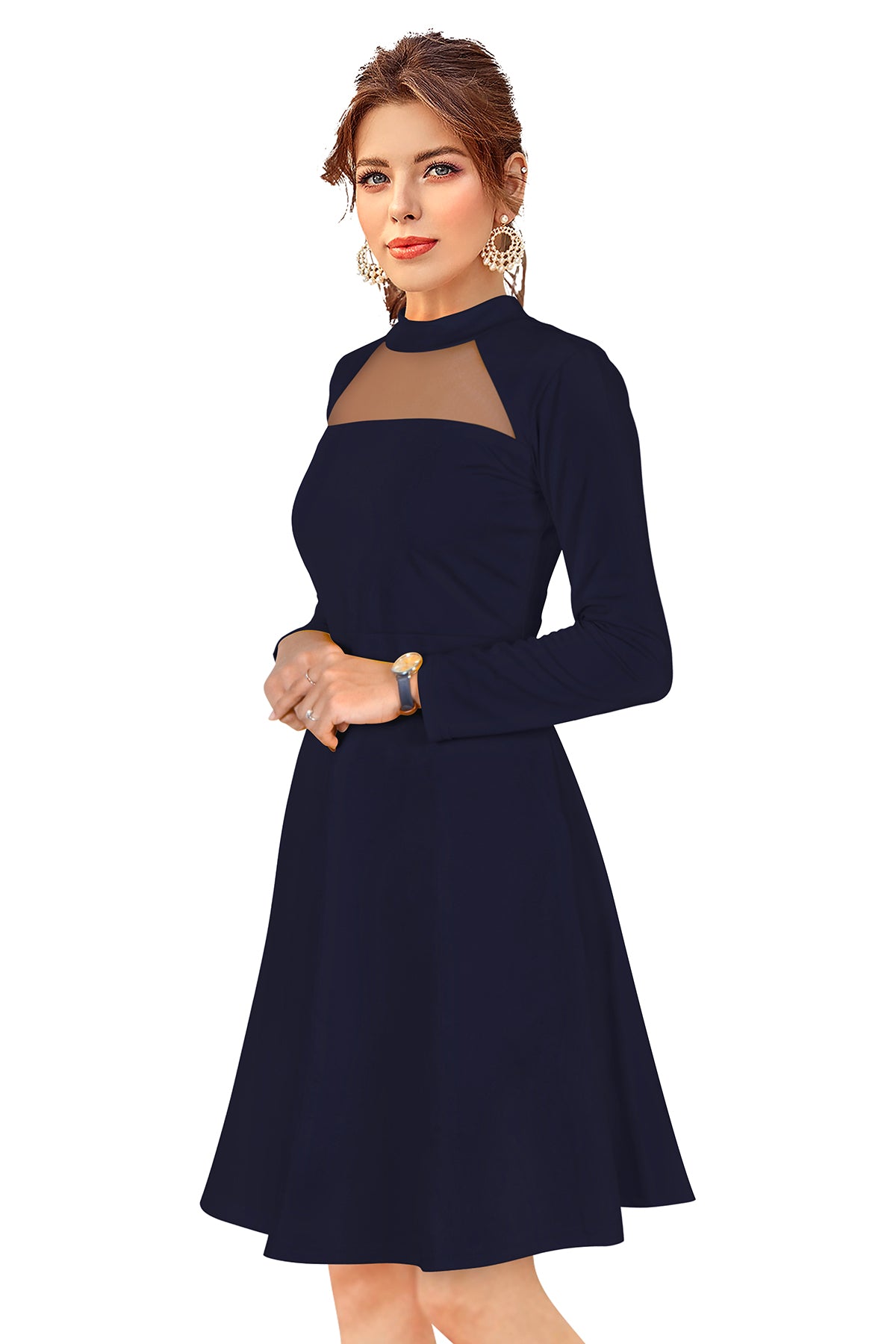 Western Wear Dress  Knitting Blue Solid Np D 583 Blue