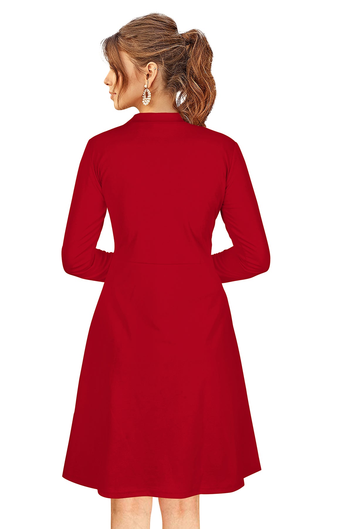 Western Wear Dress  Knitting Red Solid Np D 584 Red