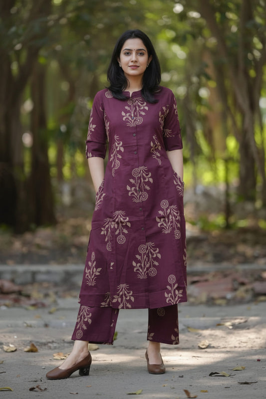 Heavy cotton kurti with simple designs