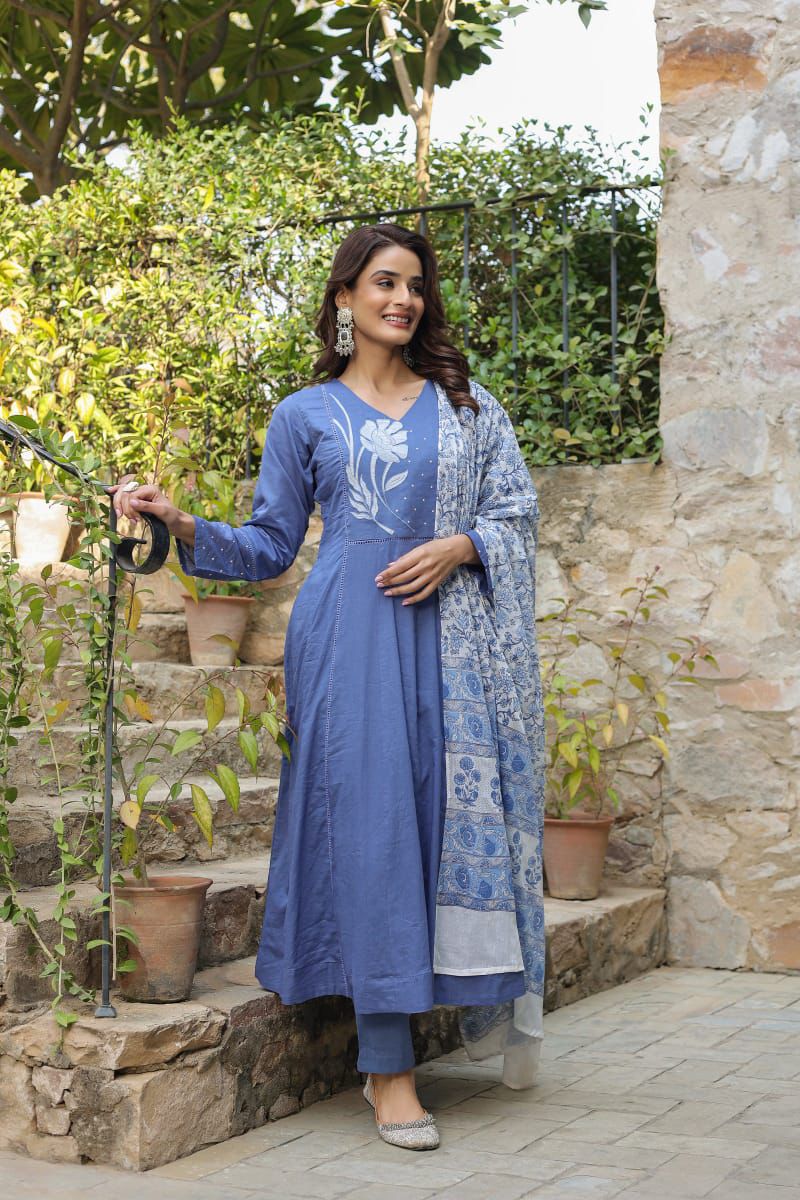 Heavy cotton kurti with simple designs